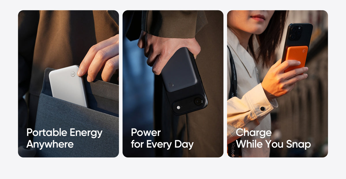 Ultra-Thin Meta Air Power Bank, 5000mAh MagSafe Wireless, Flight Approval, 2026 Red DOTT Winning Design